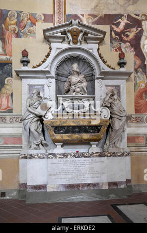 Tomb of Galileo Galilei, Franciscan church of Santa Croce, Florence, Tuscany, Italy Stock Photo