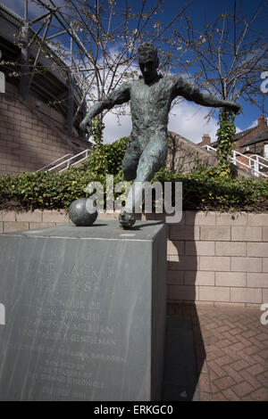 A statue to club legend Jackie Milburn, situated at the Gallowgate end ...