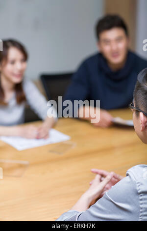 IT workers having a meeting in board room Stock Photo