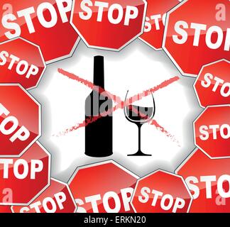 Vector illustration of warning alcohol background concept Stock Vector