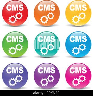 Vector illustration of faq set icons on white background Stock Vector