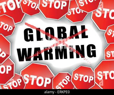 Vector illustration of stop global warming background concept Stock Vector