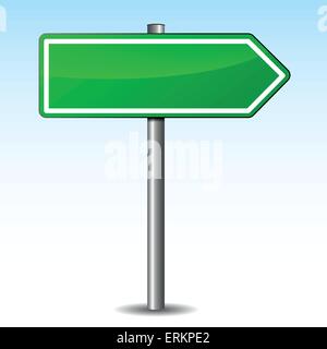 Vector illustration of green arrow sign on white background Stock Vector