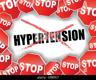 Vector illustration of stop hypertension background concept Stock Vector