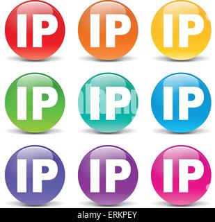 Vector illustration of ip address icons on white background Stock Vector