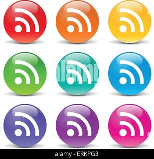Vector illustration of wifiicons on white background Stock Vector