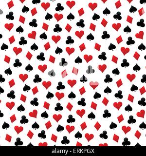 Seamless pattern of aces playing cards. Gambling repeating texture with ...