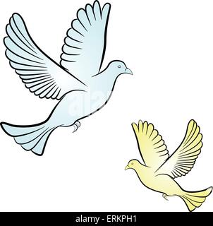 Vector illustration of dove on white background Stock Vector