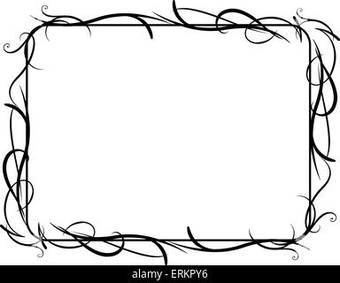 Vector illustration of horizontal vines frame concept Stock Vector