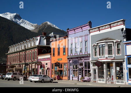 Buildings along Main Street, Silverton, Colorado, United States of America, North America Stock Photo