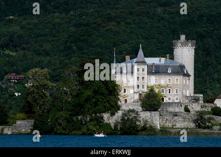 Chateau de Duingt, Lake Annecy, Haute-Savoie, France, Europe Stock Photo