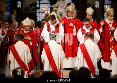 Priest ordinations in Notre-Dame de Paris Cathedral, Paris, France, Europe Stock Photo