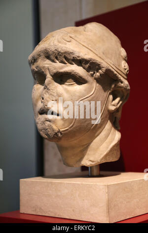 Head of Filippo V king of Macedon (328-179 BC). Hadrian era. Copy. Rome. Italy. National Roman Museum. Palace Massimo. Rome. Stock Photo