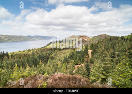 Loch Ness view from Farigaig in Scotland. Stock Photo