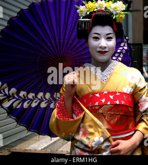 Image of young asian geisha woman in traditional japanese kimono
