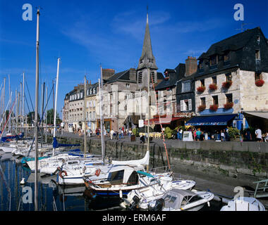 Harbour scene, Honfleur, Normandy, France, Europe Stock Photo