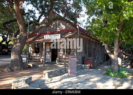 Built in 1850, this unpainted frontier-style building served as Luckenbach's postoffice until 1971. Stock Photo