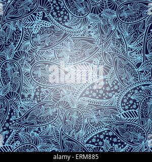 Oriental seamless paisley vector pattern. EPS 10 vector illustration with transparency. Stock Vector
