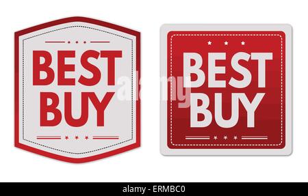 Best buy stickers set on white background, vector illustration Stock Vector