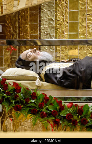 Apulia S. Giovanni Rotondo ostension of the body of St. Pio 01st June 2013 Stock Photo