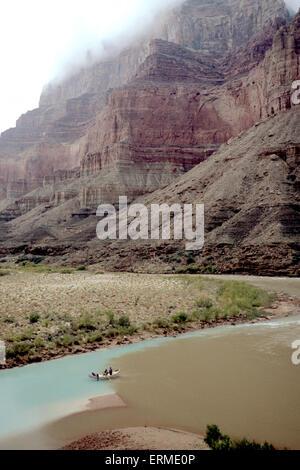Little Colorado River at junction with Colorado River in Grand Canyon National Park, AZ Stock Photo