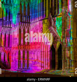 York Minster illuminated at night. Stock Photo