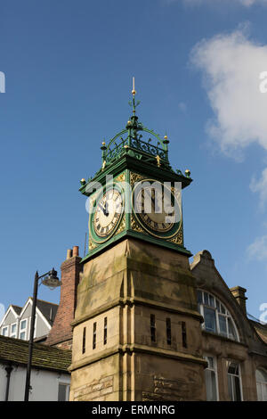 Clock tower in the market place, Otley, West Yorkshire. Stock Photo