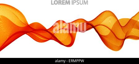 Vector Abstract orange curved lines background. Template brochure design Stock Vector