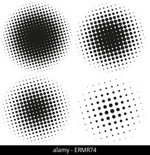 Set of Abstract Halftone Design Elements. Vector illustration Stock Vector