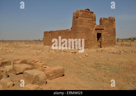 Lion Temple for the lion-deity Apedemak, Naga, Nubia, Nahr an-Nil, Sudan Stock Photo