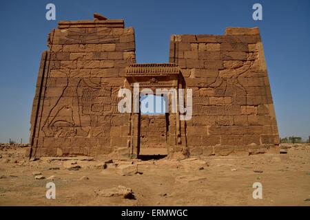 Lion Temple for the lion-deity Apedemak, Naga, Nubia, Nahr an-Nil, Sudan Stock Photo