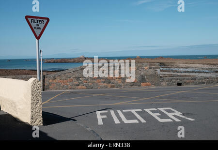 Guernsey filter in turn road system Stock Photo