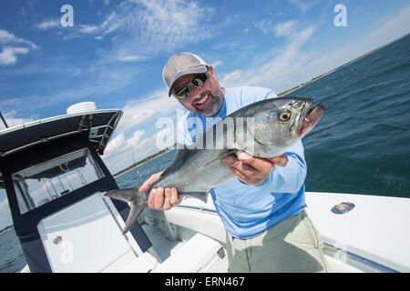 Fishing for Blue fish off the Atlantic coast; Massachusetts, United States of America Stock Photo