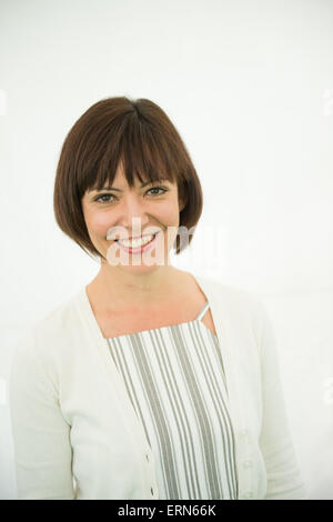 ABIGAIL ROKISON, former actor, now academic and  author of 'Shakespeare for Young People', at the Hay Literature Festival 2015 Stock Photo