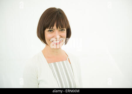 ABIGAIL ROKISON, former actor, now academic and  author of 'Shakespeare for Young People', at the Hay Literature Festival 2015 Stock Photo