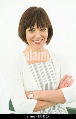 ABIGAIL ROKISON, former actor, now academic and  author of 'Shakespeare for Young People', at the Hay Literature Festival 2015 Stock Photo