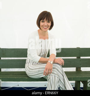 ABIGAIL ROKISON, former actor, now academic and  author of 'Shakespeare for Young People', at the Hay Literature Festival 2015 Stock Photo