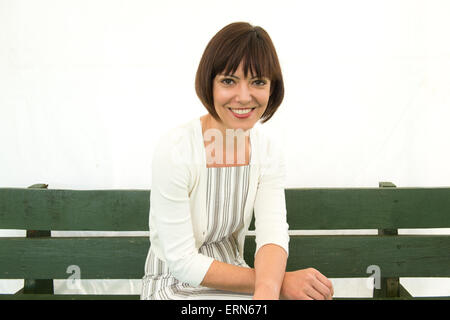 ABIGAIL ROKISON, former actor, now academic and  author of 'Shakespeare for Young People', at the Hay Literature Festival 2015 Stock Photo