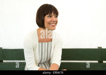 ABIGAIL ROKISON, former actor, now academic and  author of 'Shakespeare for Young People', at the Hay Literature Festival 2015 Stock Photo