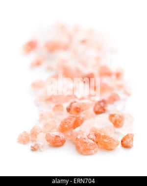 Himalayan salt on white background Stock Photo