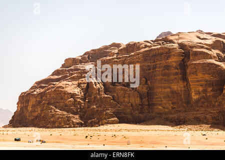 landscape of rocky outcrops in the desert of Wadi Rum, Jordan. Middle East Stock Photo