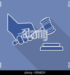 Judge gavel in hand symbol Stock Photo