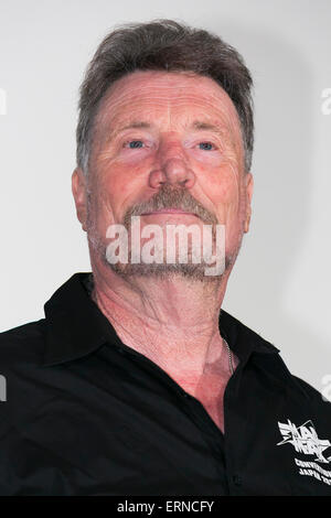 Australian actor Vernon Wells from the original Mad Max movie (1979) attends the ''Mad Max: Fury Road'' stage greeting in downtown Tokyo on June 5, 2015. The movie hits the theaters across Japan on June 20th. (Photo by Rodrigo Reyes Marin/AFLO) Stock Photo