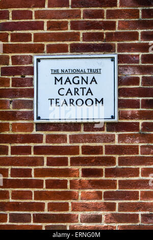 The National Trust Magna Carta Tea Room at Runnymede, England, on the site of the sealing of the Magna Carta in June 1215. Stock Photo