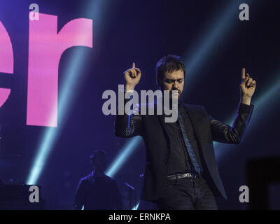 Kasabian performing live on stage, kick off their five nights at The O2 Academy Brixton  Featuring: Tom Meighan Where: London, United Kingdom When: 01 Dec 2014 Credit: Ray Hill/WENN.com Stock Photo