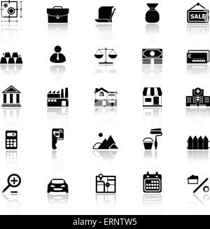 Loan icons with reflect on white background, stock vector Stock Vector ...