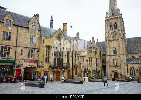 St Nicholas Church And The Town Hall Market Place Durham UK Stock Photo