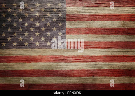 Worn vintage American flag background Stock Photo