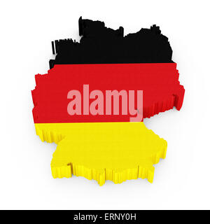 3D Germany map with German flag isolated on white background Stock Photo