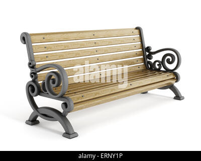 Park Bench isolated on white background Stock Photo